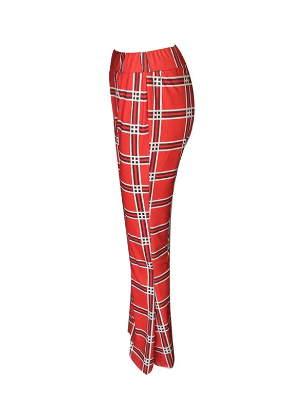 Flared Pants Plaid Pants Trousers