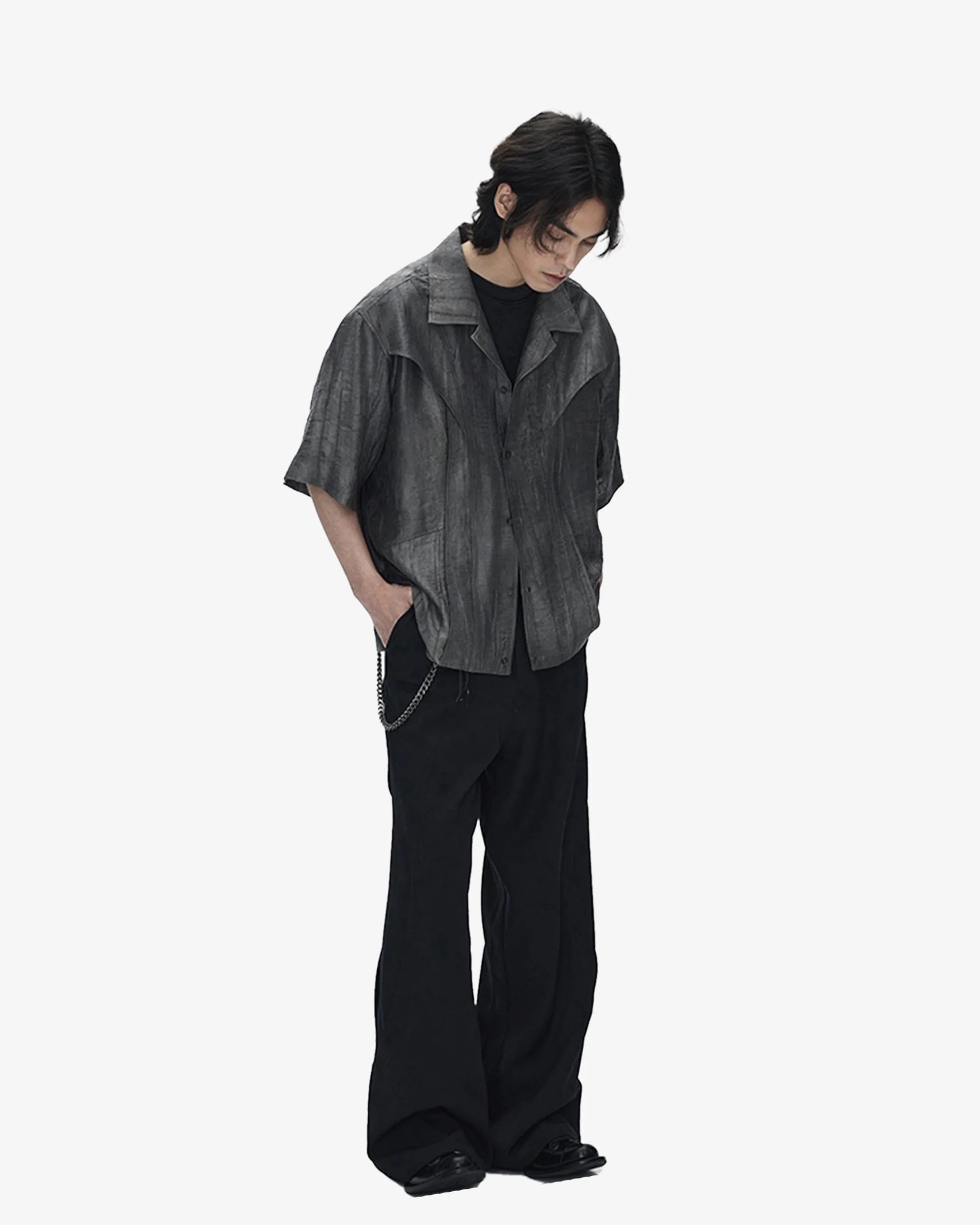 Flared Round Seam Wide Fit Pants