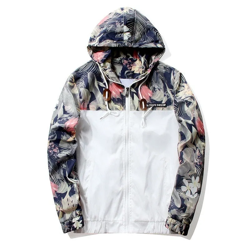 Floral Zip up Light Fall Jacket