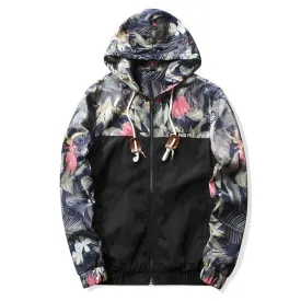 Floral Zip up Light Fall Jacket