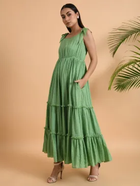 Green Cotton Maxi Dress