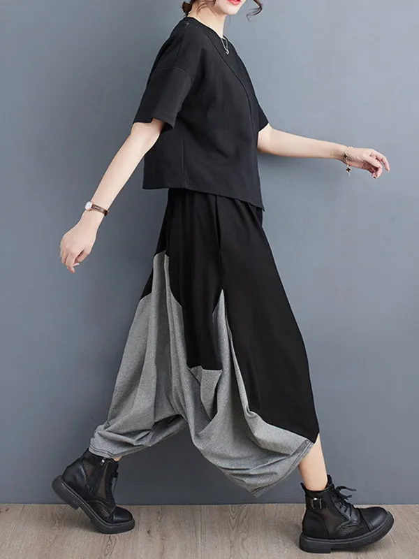 Harem Pants Irregular Clipping Split-Joint Casual Pants Bottoms