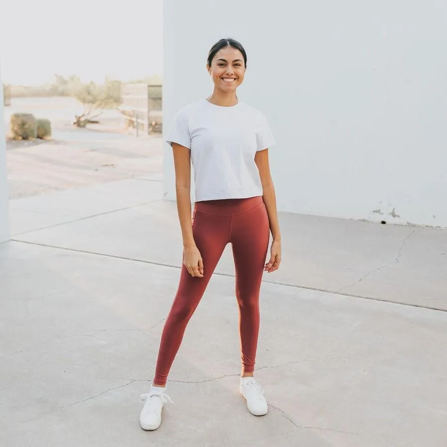 High Rise Pants - Marsala