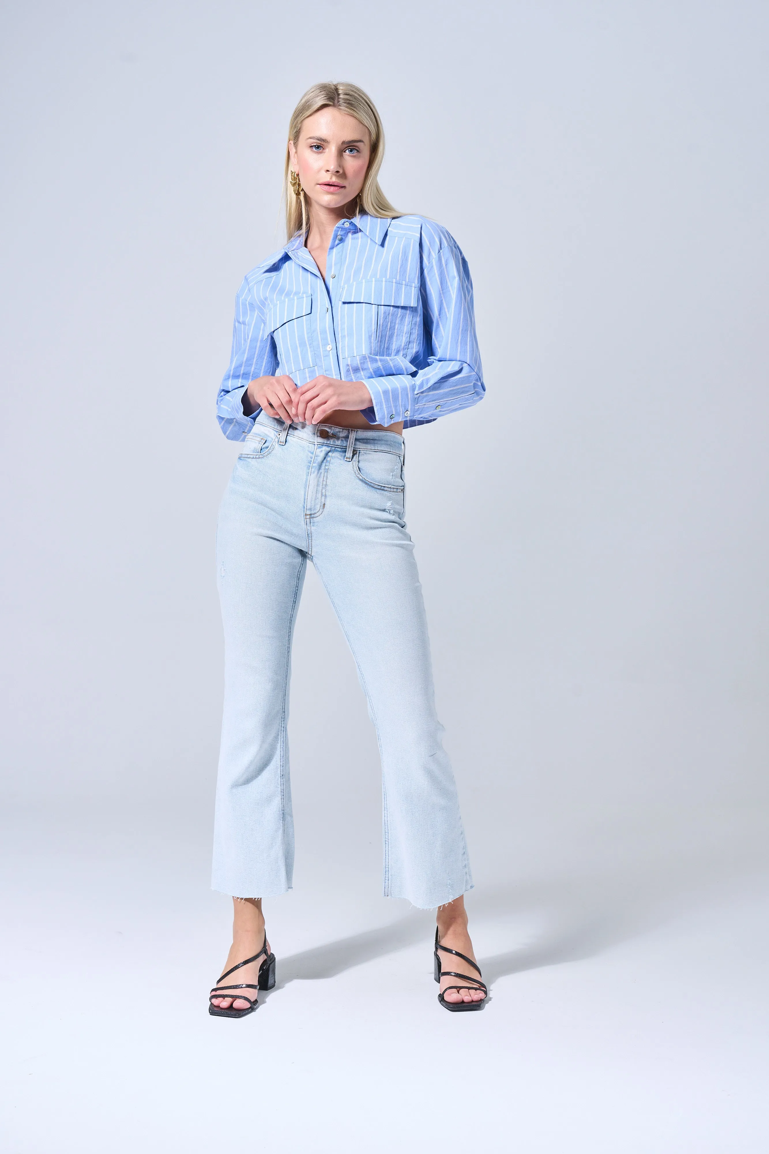 HIGH RISE STRETCH SLIM CROP BOOTCUT IN SUPER LIGHT    /  SP-P12114SL