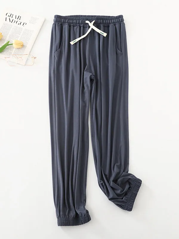 High Waisted Loose Anti-Mosquito Drawstring Elasticity Pleated Pants Yoga Bottoms