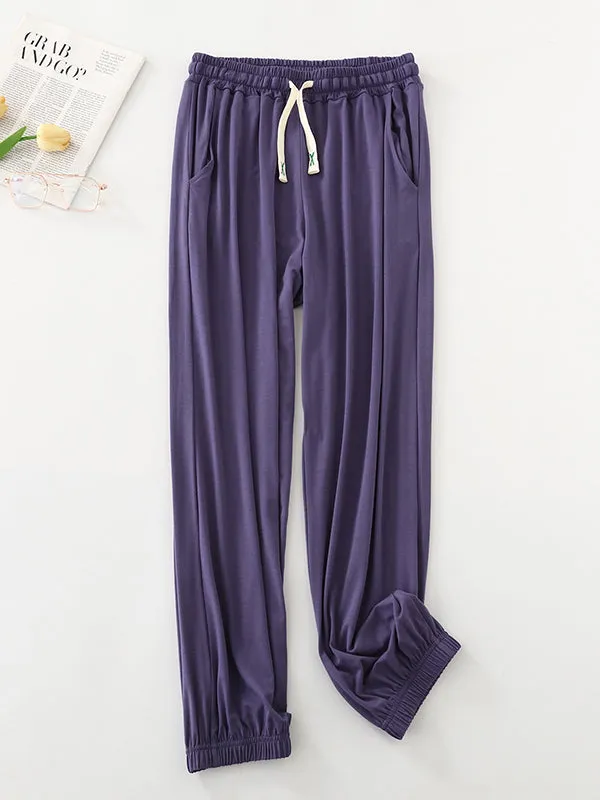 High Waisted Loose Anti-Mosquito Drawstring Elasticity Pleated Pants Yoga Bottoms