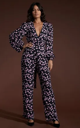 Holly Jumpsuit In Pink On Black Cloud