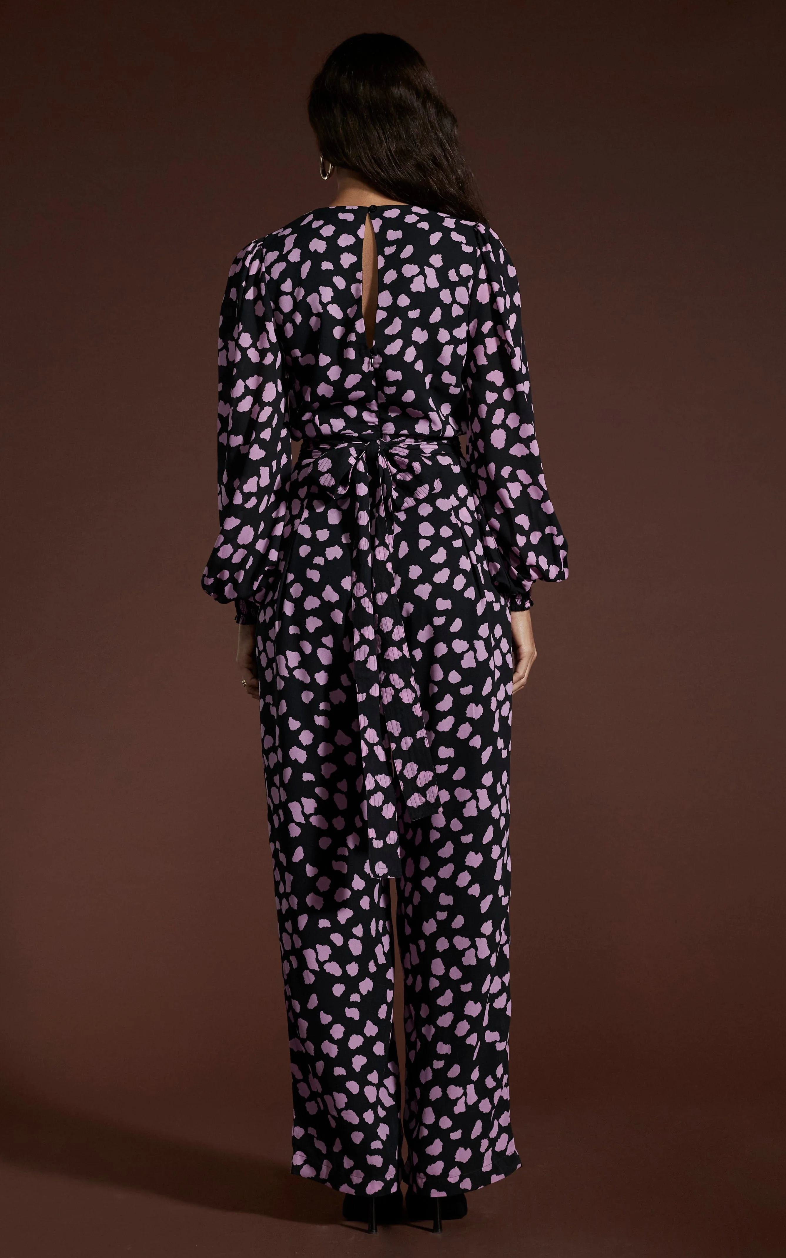 Holly Jumpsuit In Pink On Black Cloud