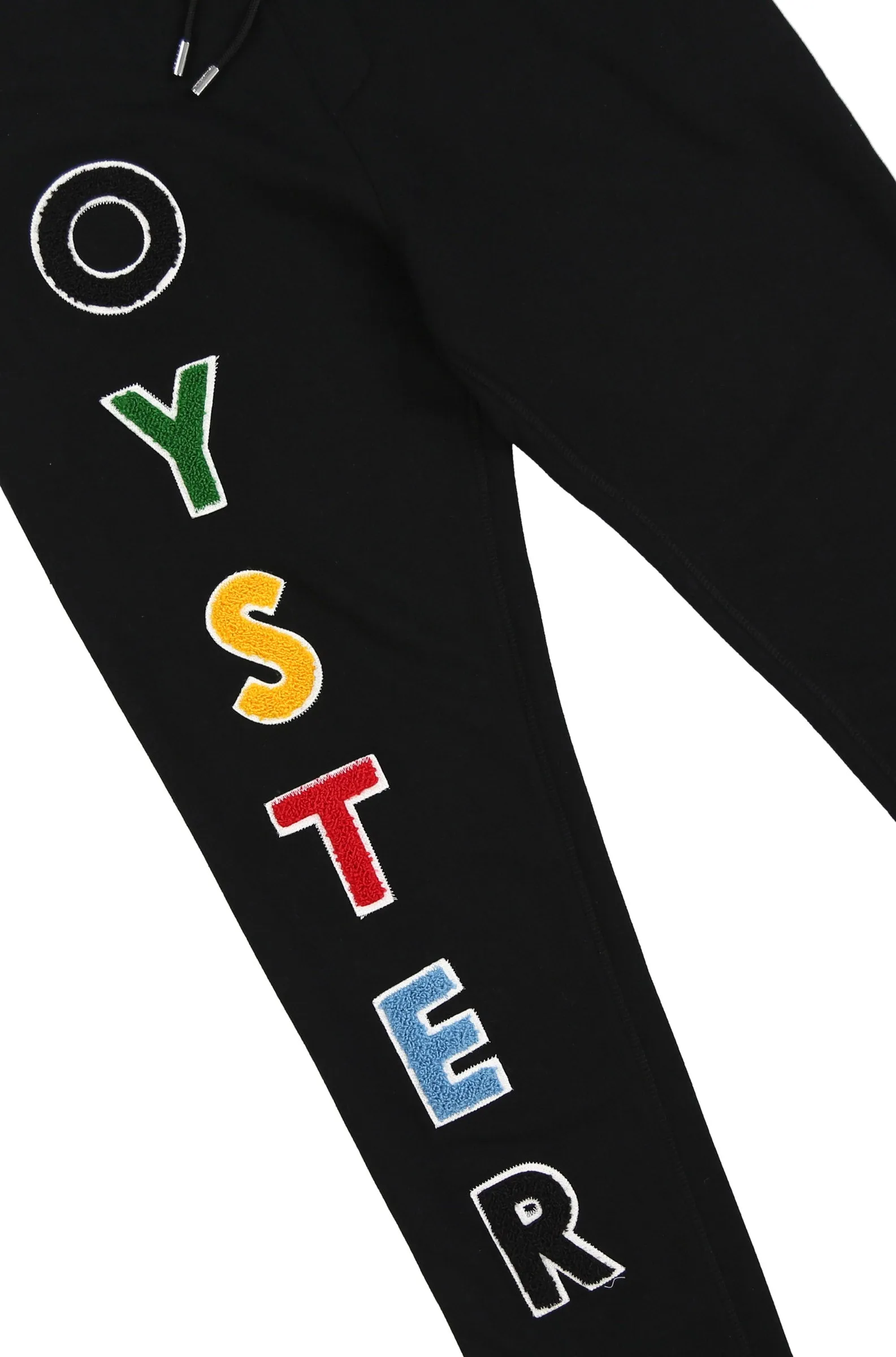 I Oyster logo chenille sweatpants ( blk / multi )