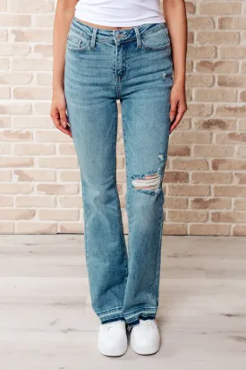 Isabella Mid Rise Distressed Bootcut Jeans