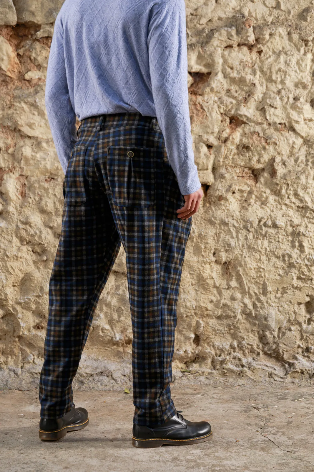 Jacopo Pants Plaid Blue