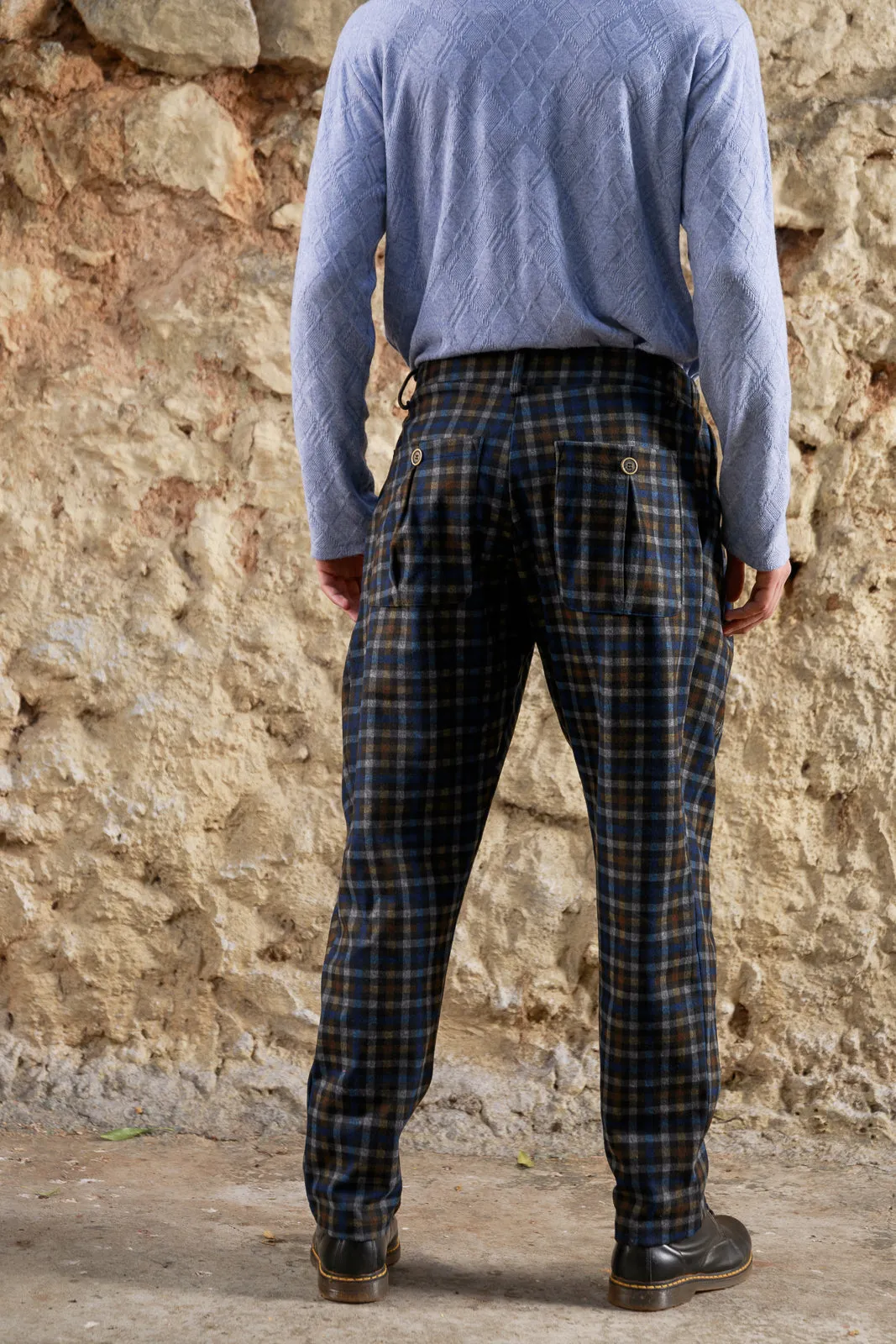 Jacopo Pants Plaid Blue