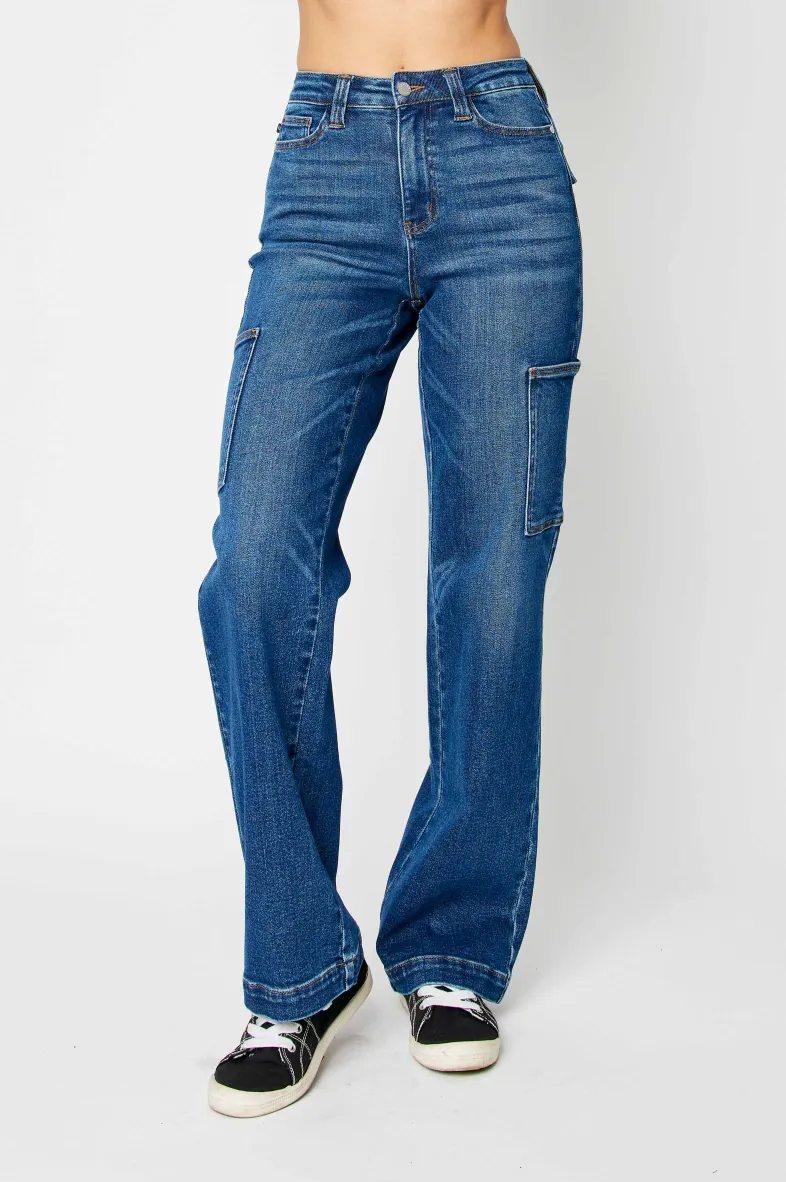 Judy Blue HW Cargo Bootcut Jeans