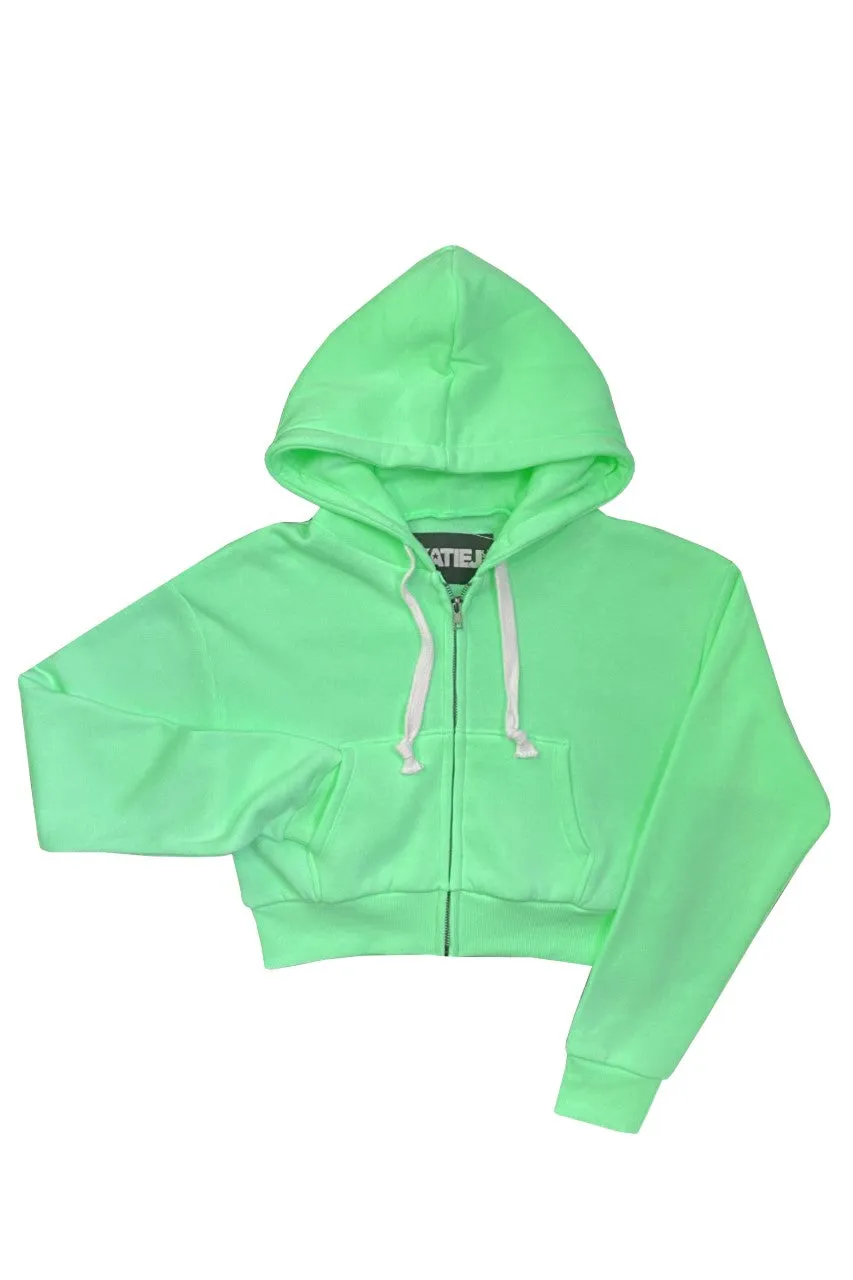 JUNIOR DYLAN ZIP CROP HOODIE - FINAL SALE