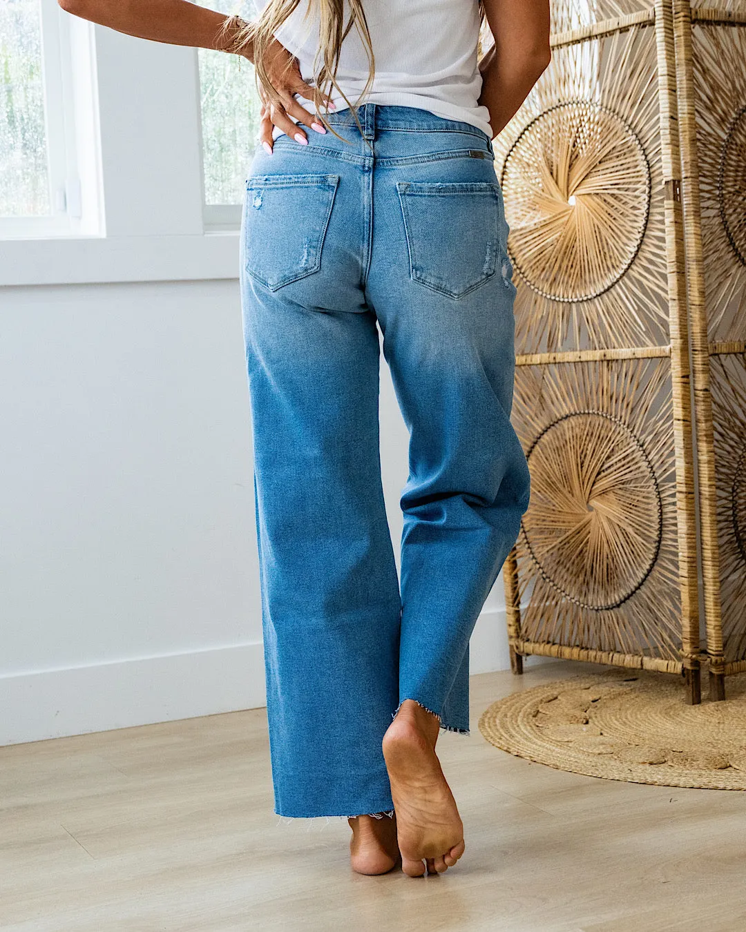 KanCan Nadia Non Distressed Wide Leg Jeans