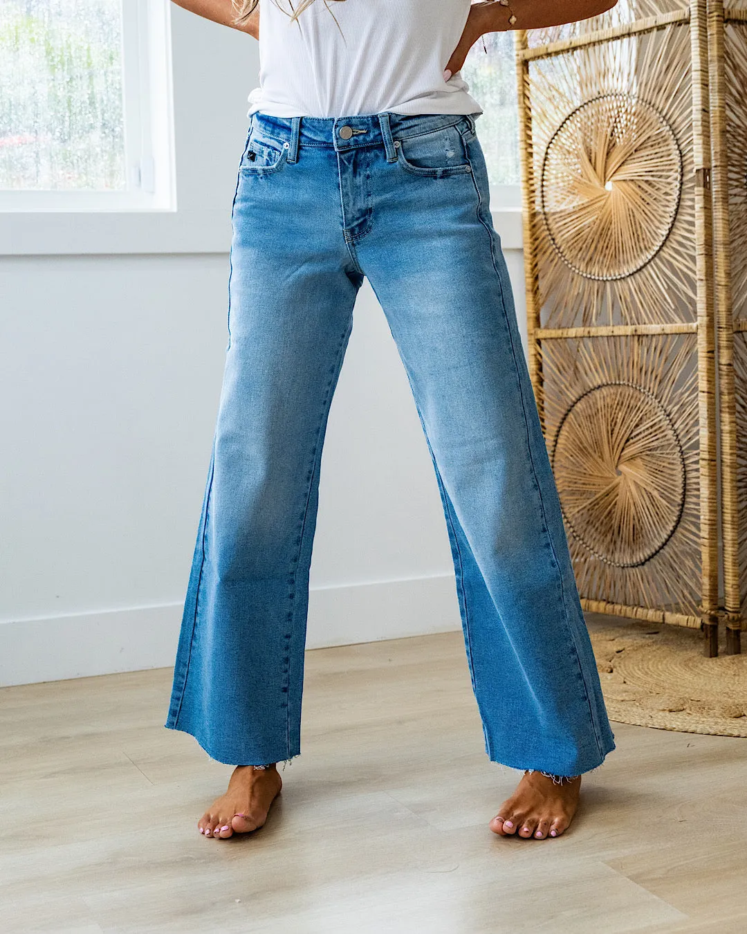 KanCan Nadia Non Distressed Wide Leg Jeans