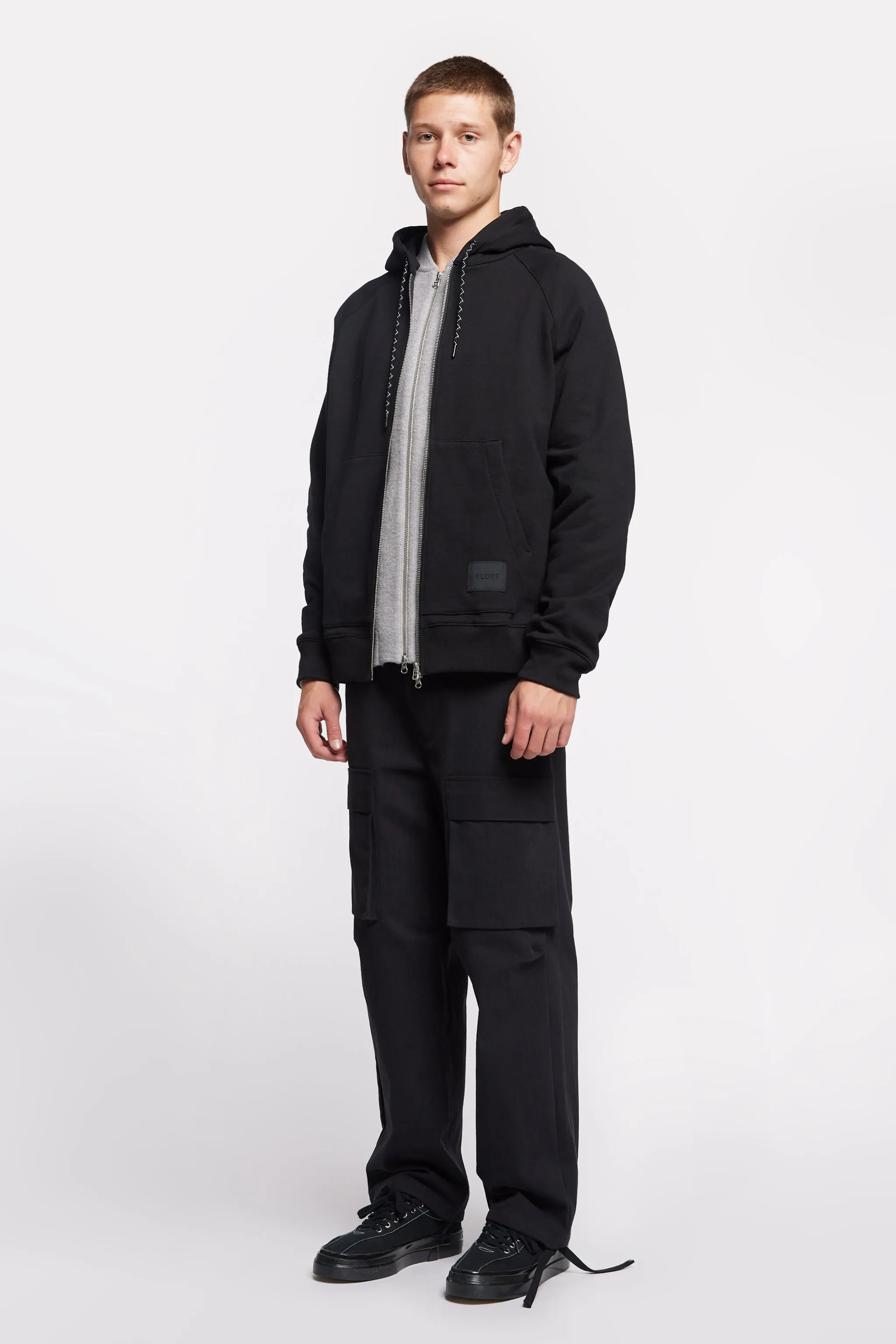 Kandam Zip Up Hoodie Black