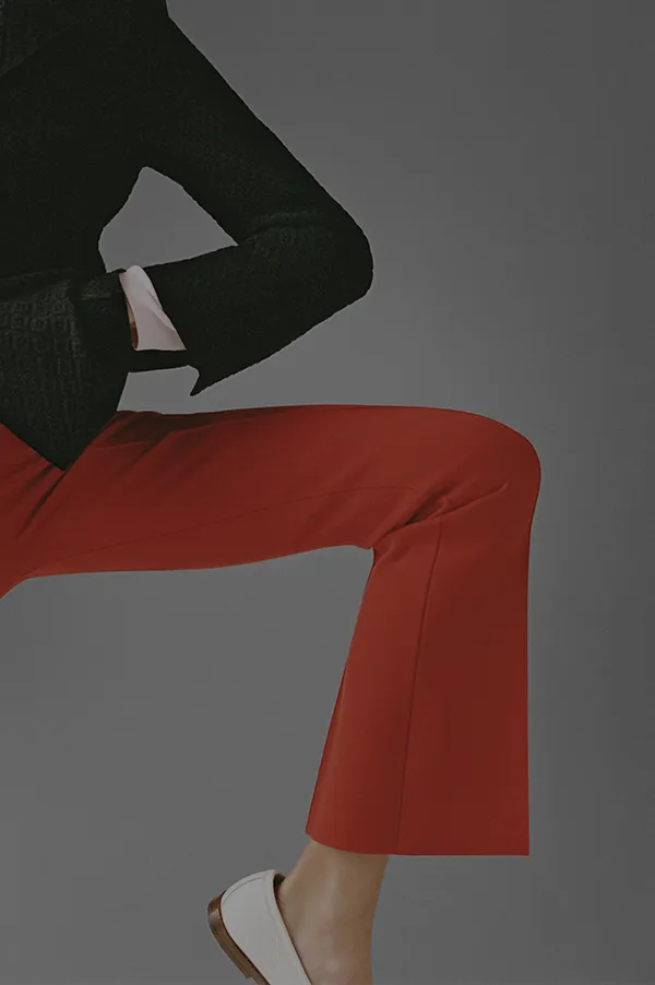 Kick Stretch-Cotton Pants In Burnt Red (Sold Out)