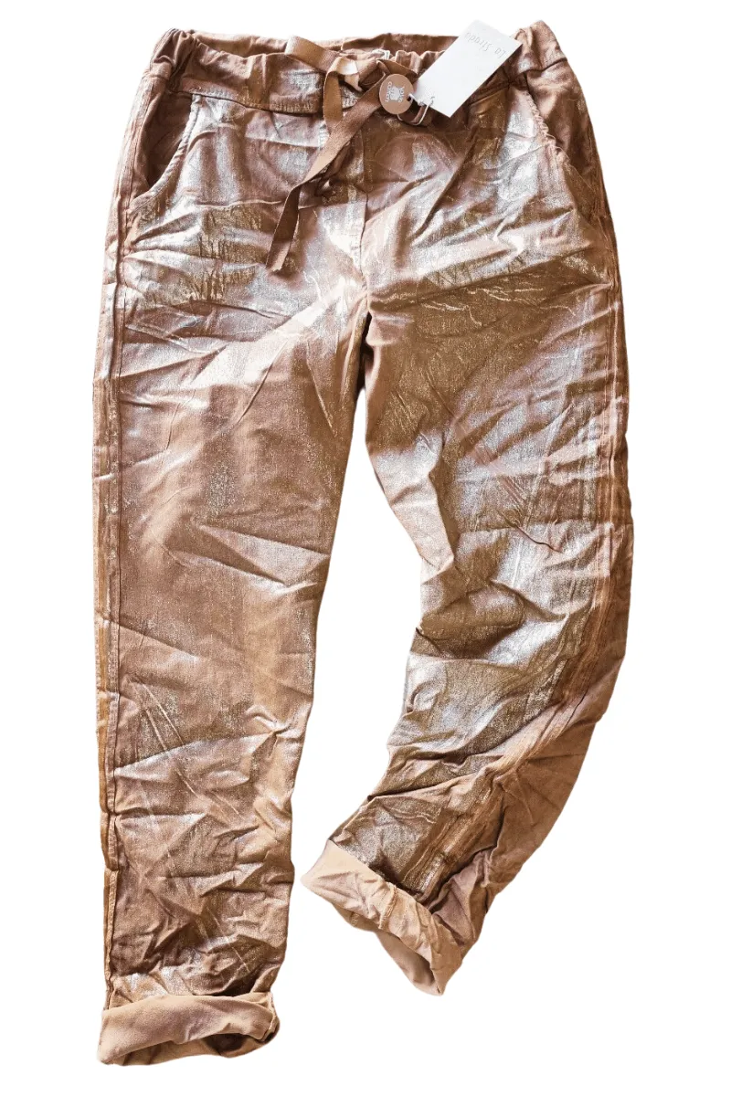 La Strada Stretch Jogger Pants Camello