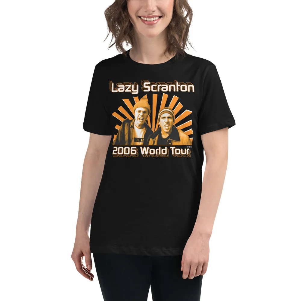 Lazy Scranton World Tour Women's Relaxed T-Shirt