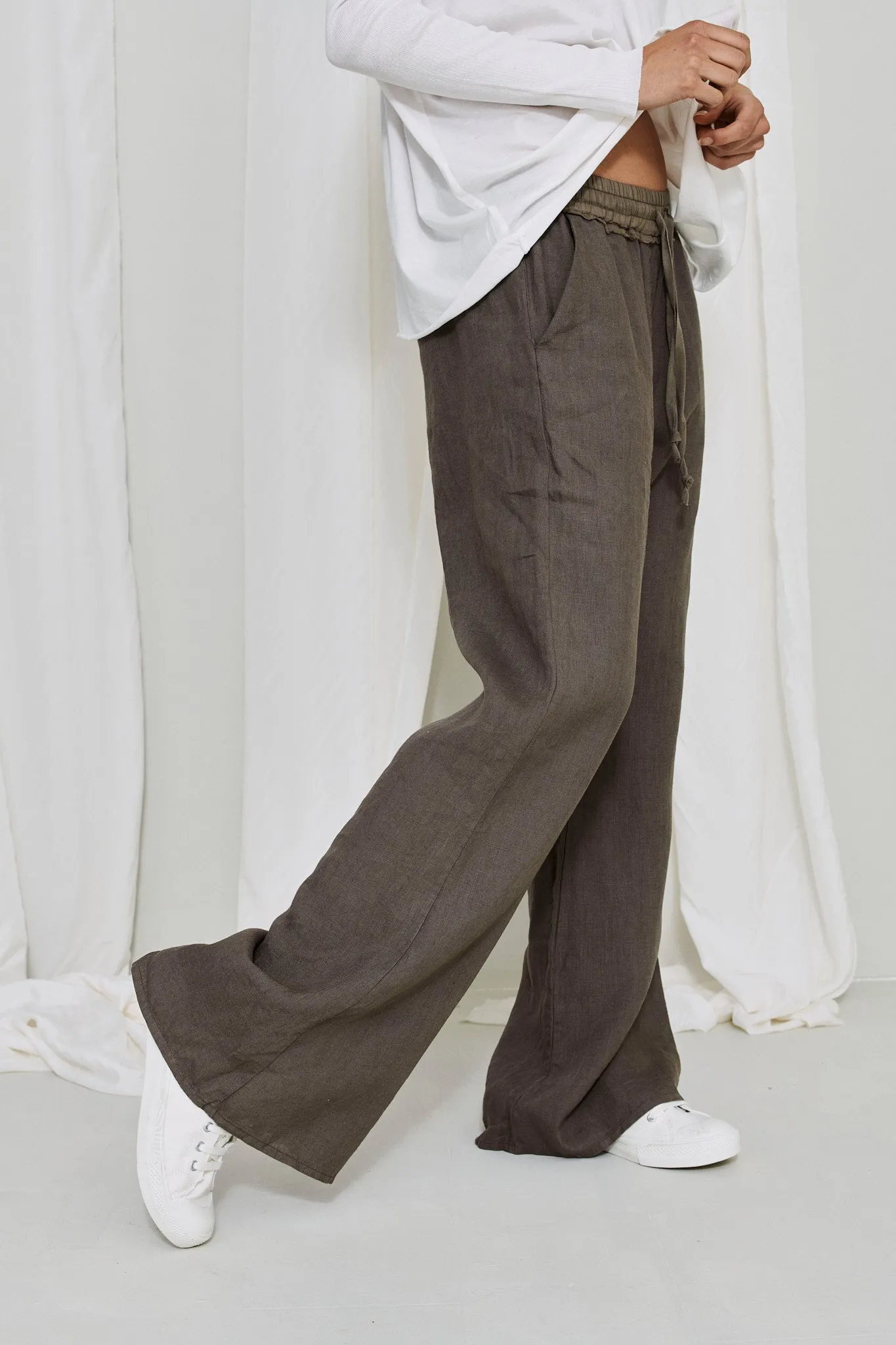 Linen Flared Pants