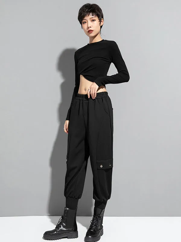 Loose Cool Solid Color Casual Harem Pants Bottoms