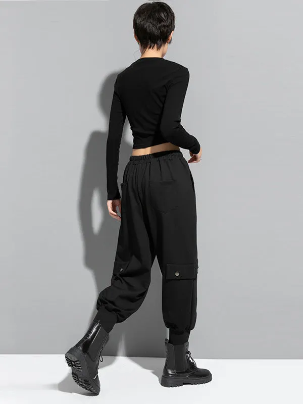 Loose Cool Solid Color Casual Harem Pants Bottoms