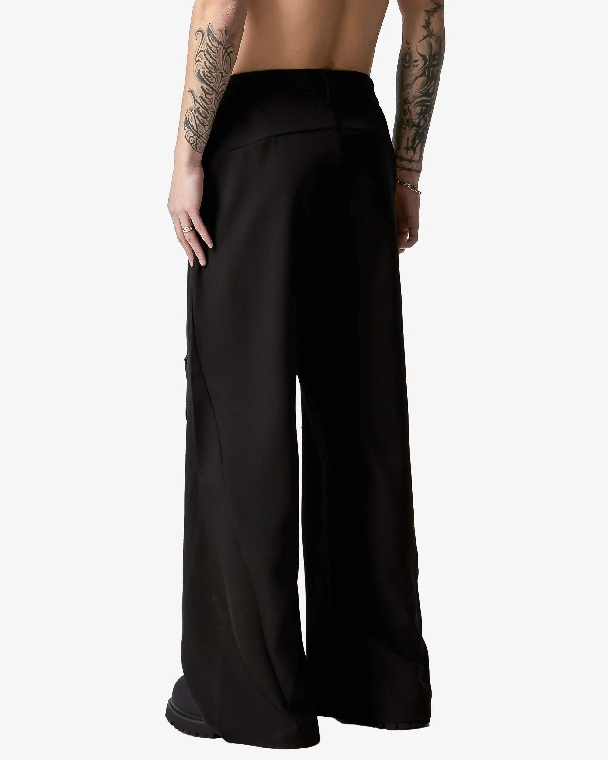 Loose Knee Pleated Wide Trousers