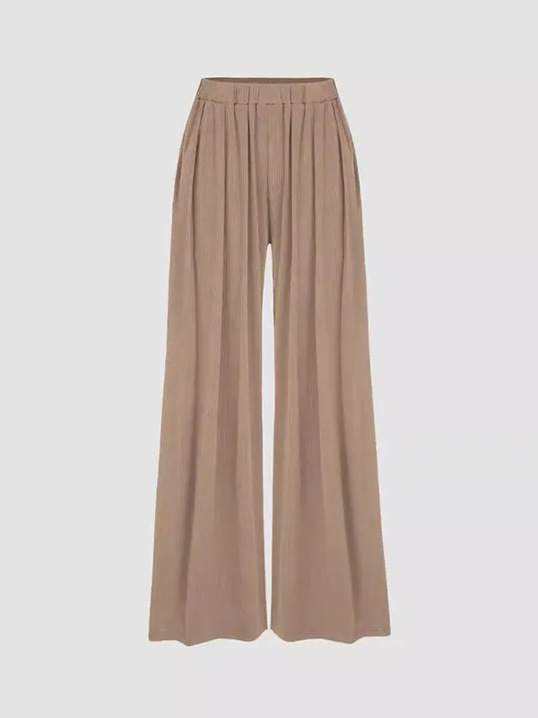 Loose Plus Size Elasticity Solid Color Split-Joint Pants Trousers