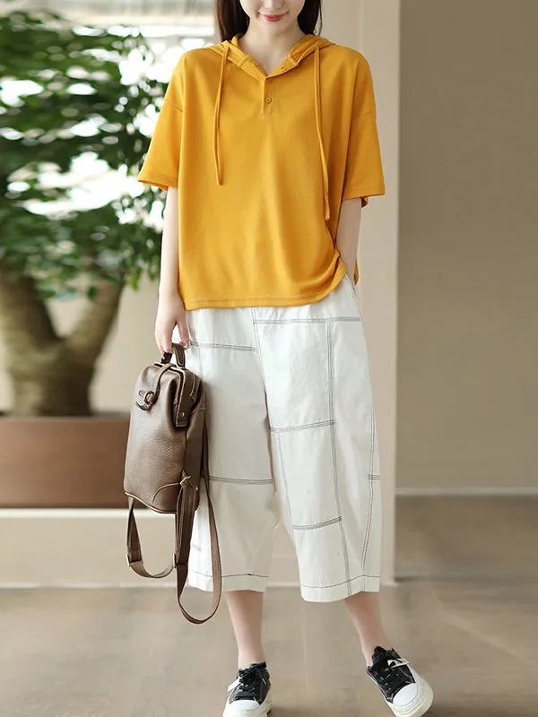 Loose Split-Joint Cropped Trousers Pants