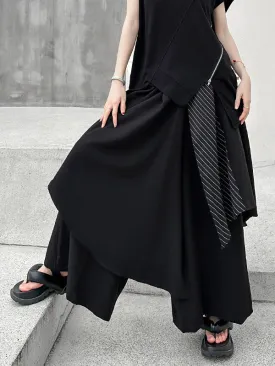 Loose Wide Leg Asymmetric Split-Joint Pants Trousers