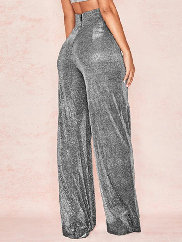 Loose Wide Leg High-Waisted Split-Joint Pants Trousers