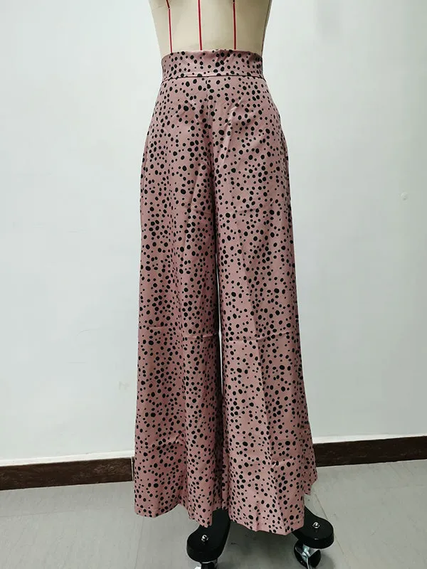 Loose Wide Leg Leopard Pants Trousers