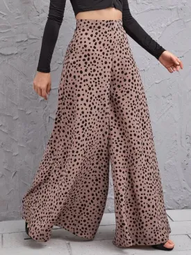 Loose Wide Leg Leopard Pants Trousers