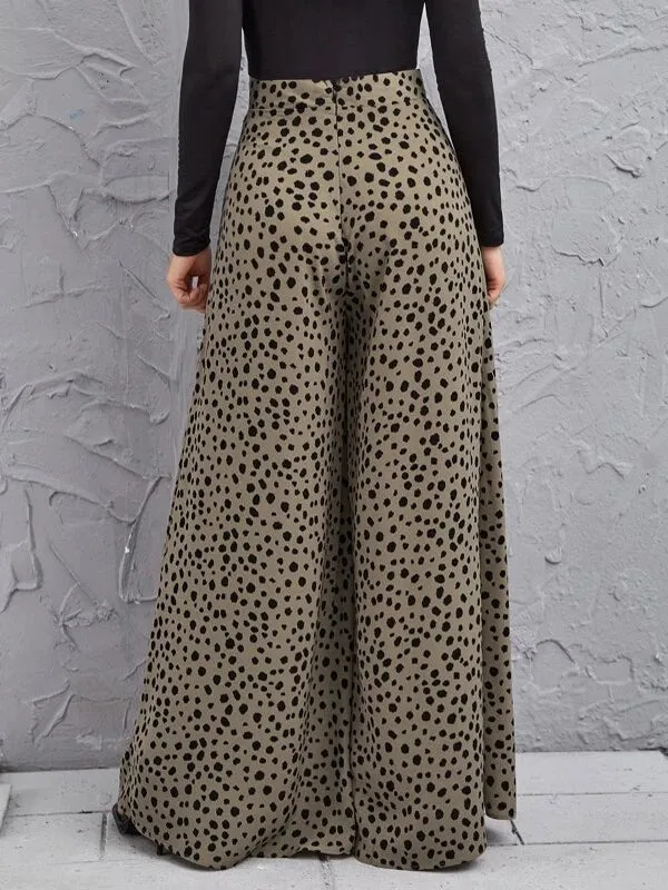 Loose Wide Leg Leopard Pants Trousers