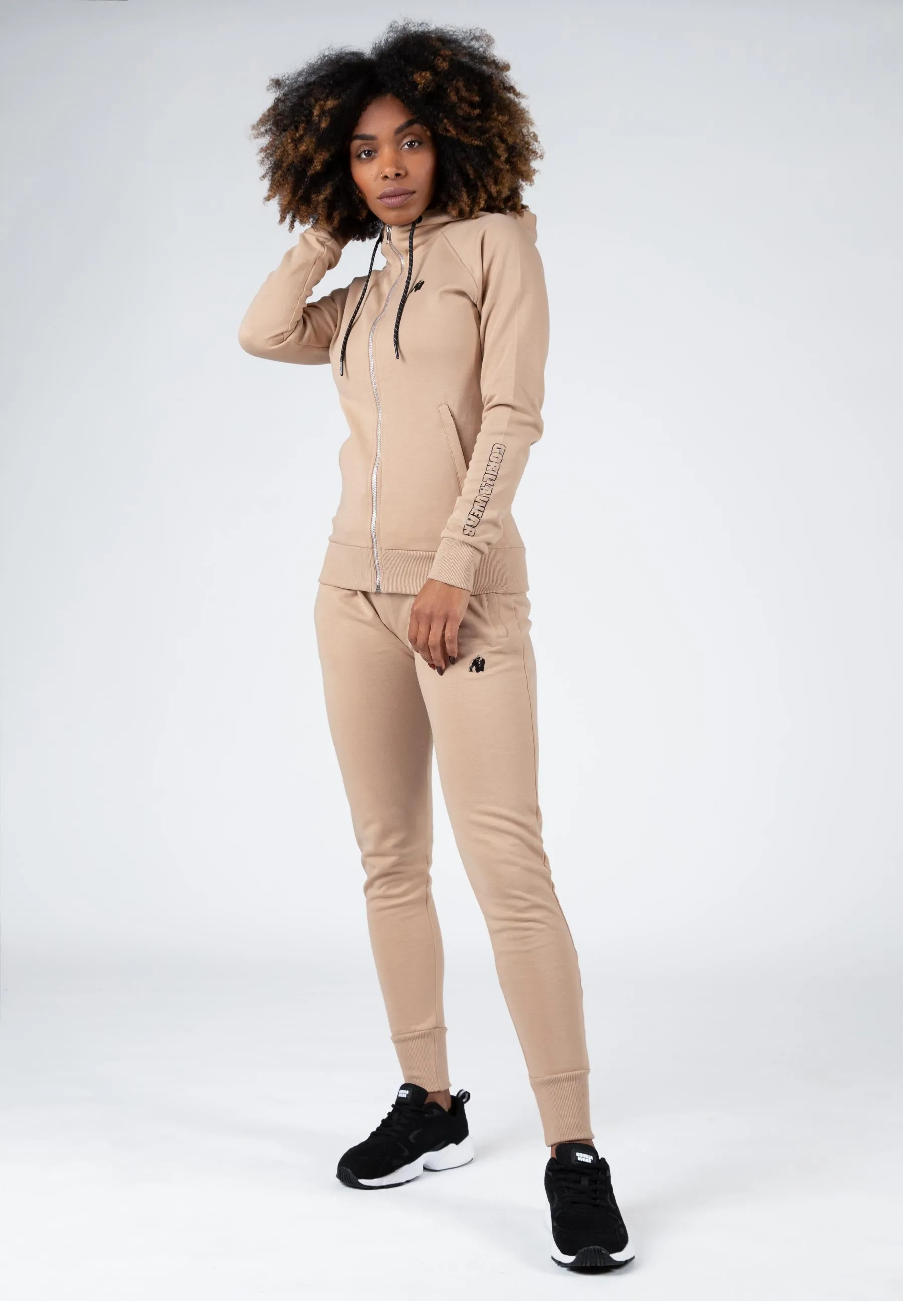 Marion Zipped Hoodie - Beige