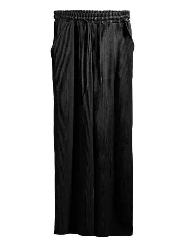 Men’s casual trousers, loose straight trousers, drapey striped high-waisted wide-leg trousers