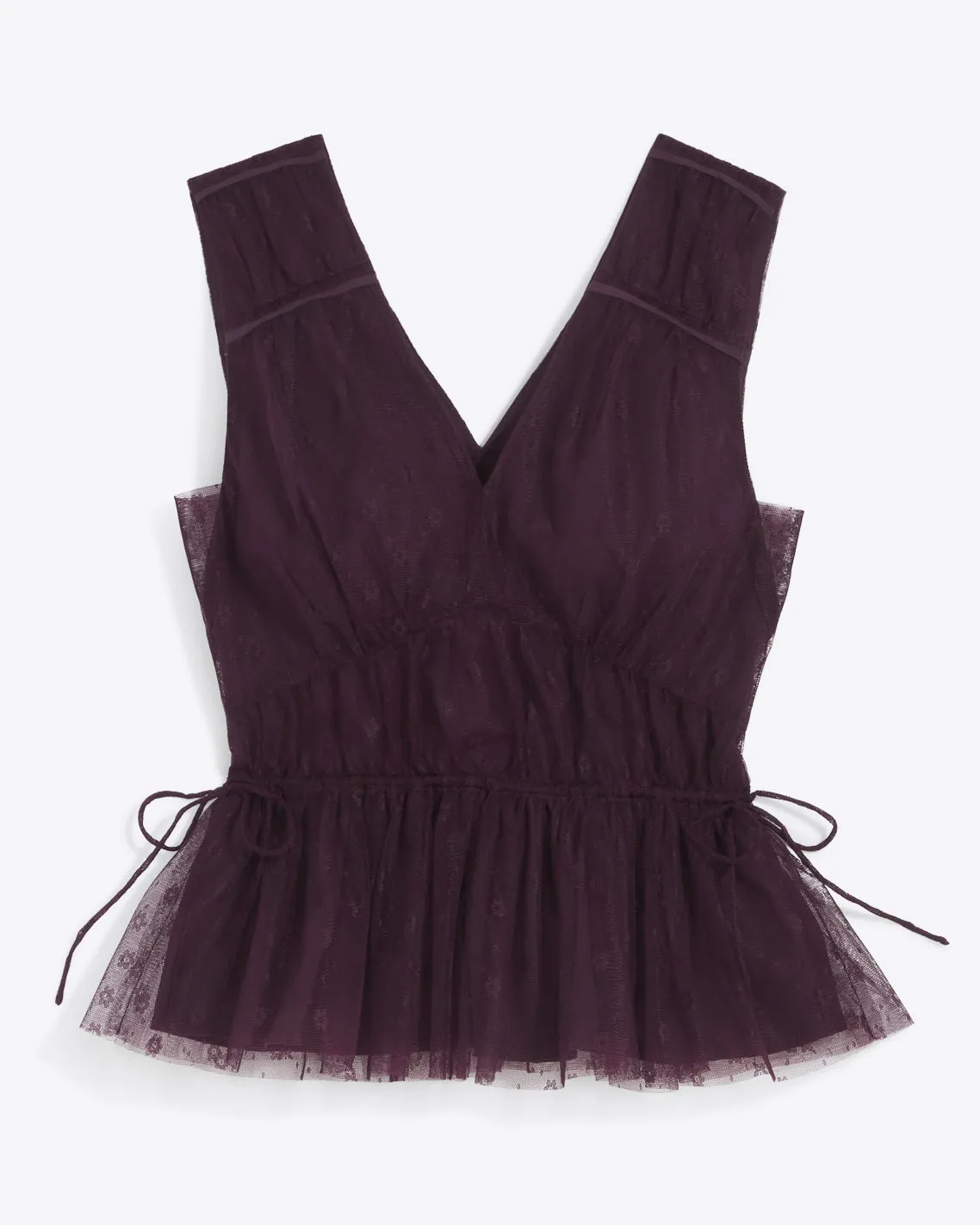 Morgan Top in Plum Tulle