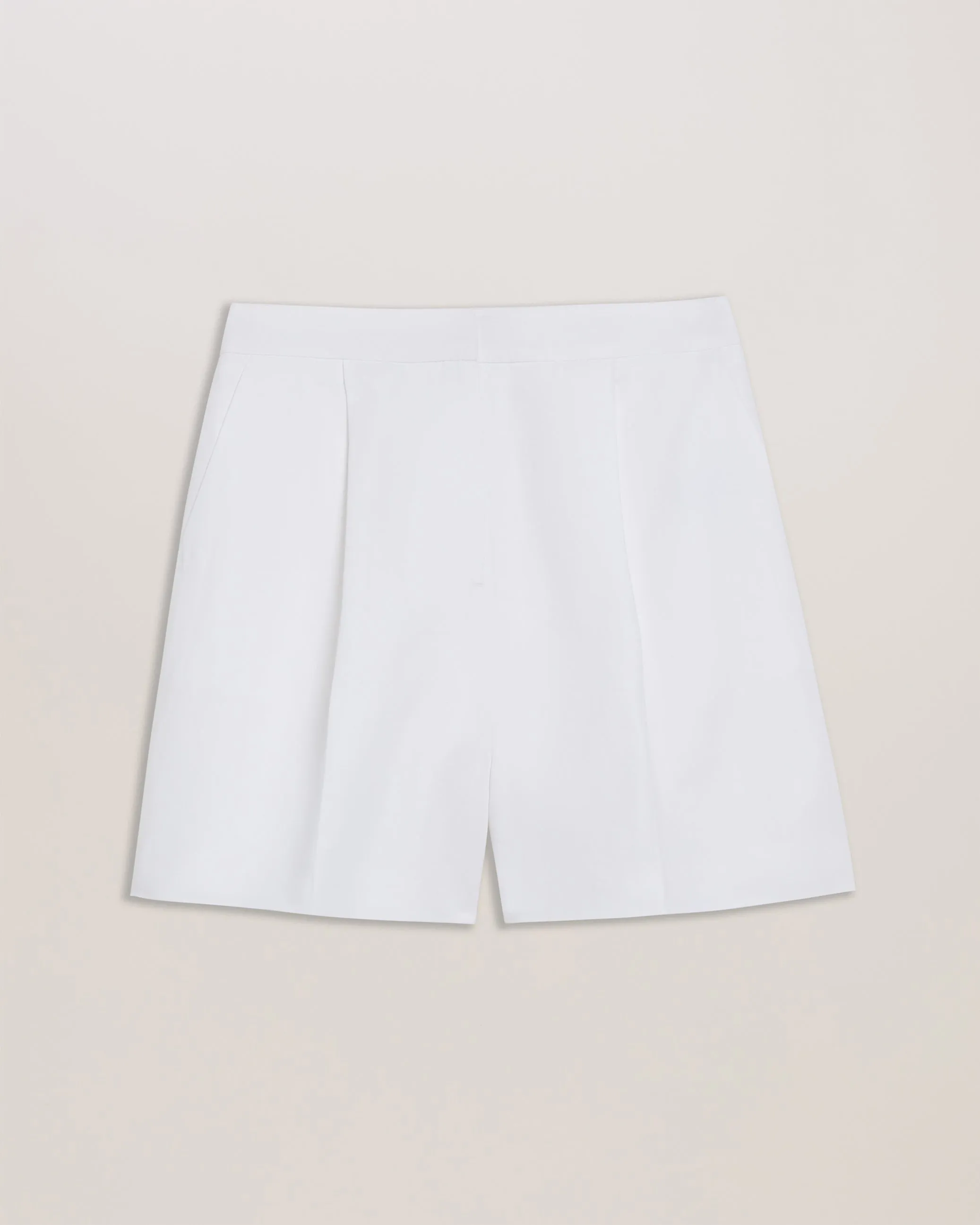 Musubsh High Waisted Tailored Pleated Shorts White