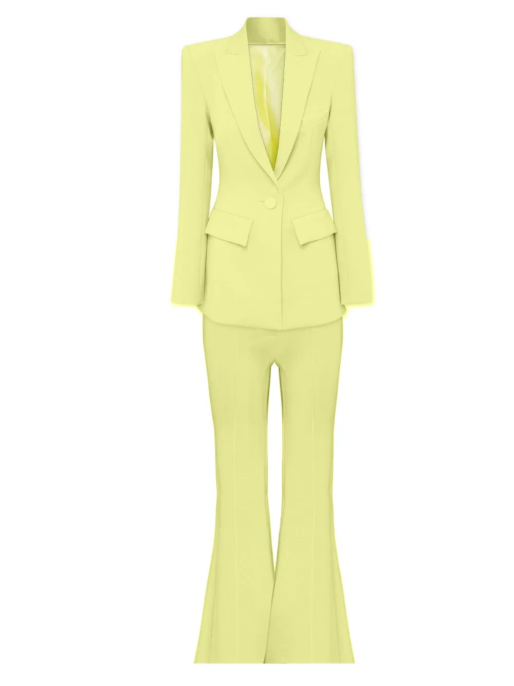 NAOMA Blazer & Flared Pants Set in Lime