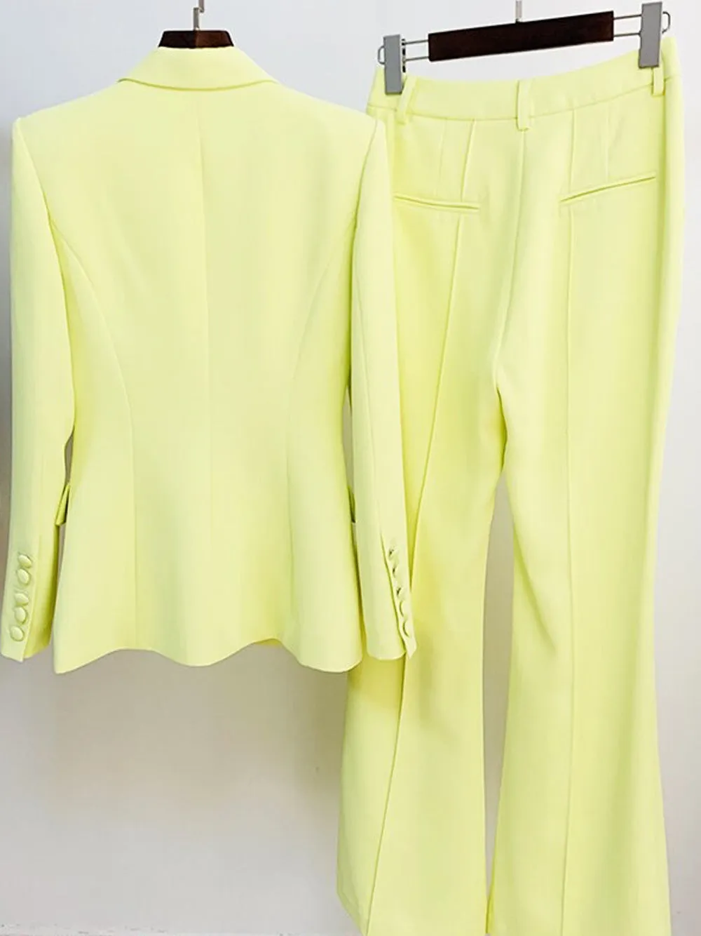 NAOMA Blazer & Flared Pants Set in Lime