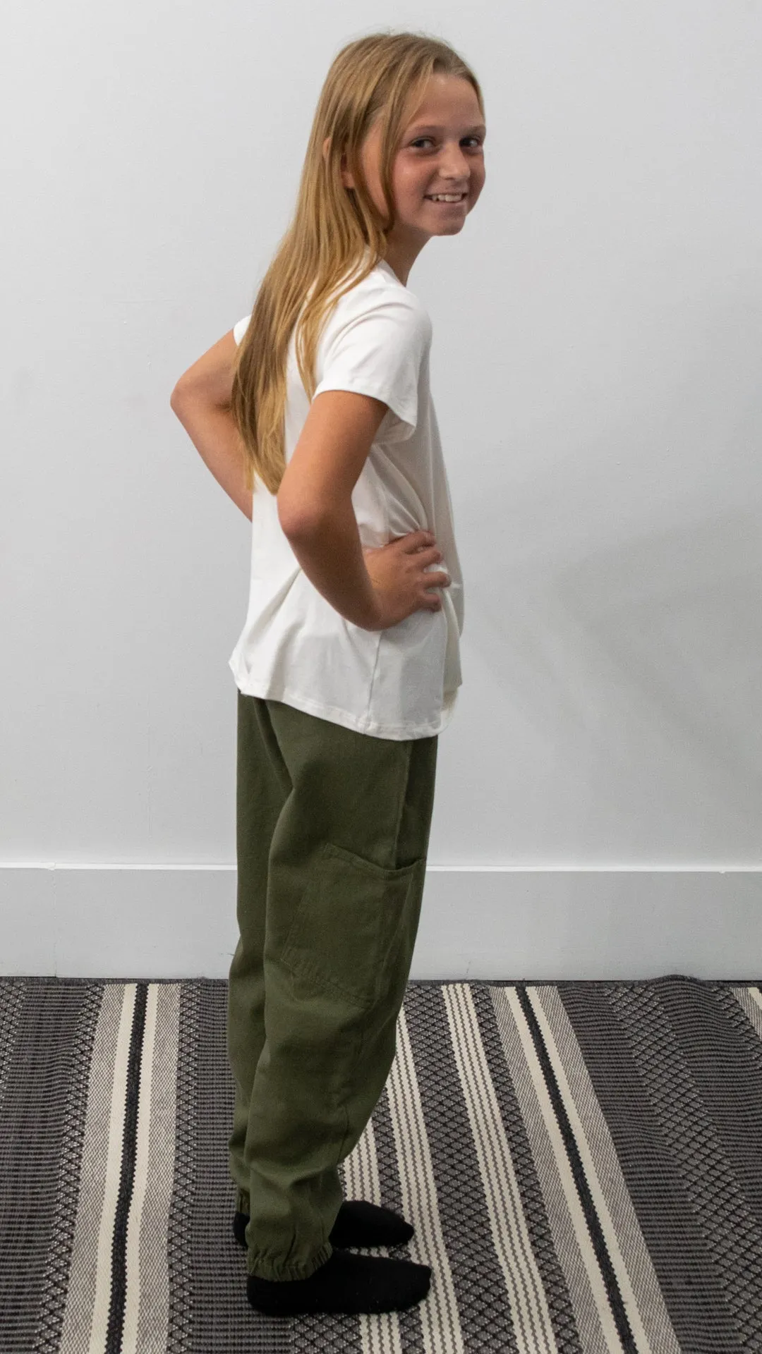 Olive jean joggers