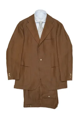 Orazio Luciano Brown Linen Suit