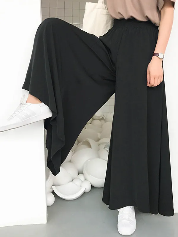 Original Solid Column Wide Leg Pants