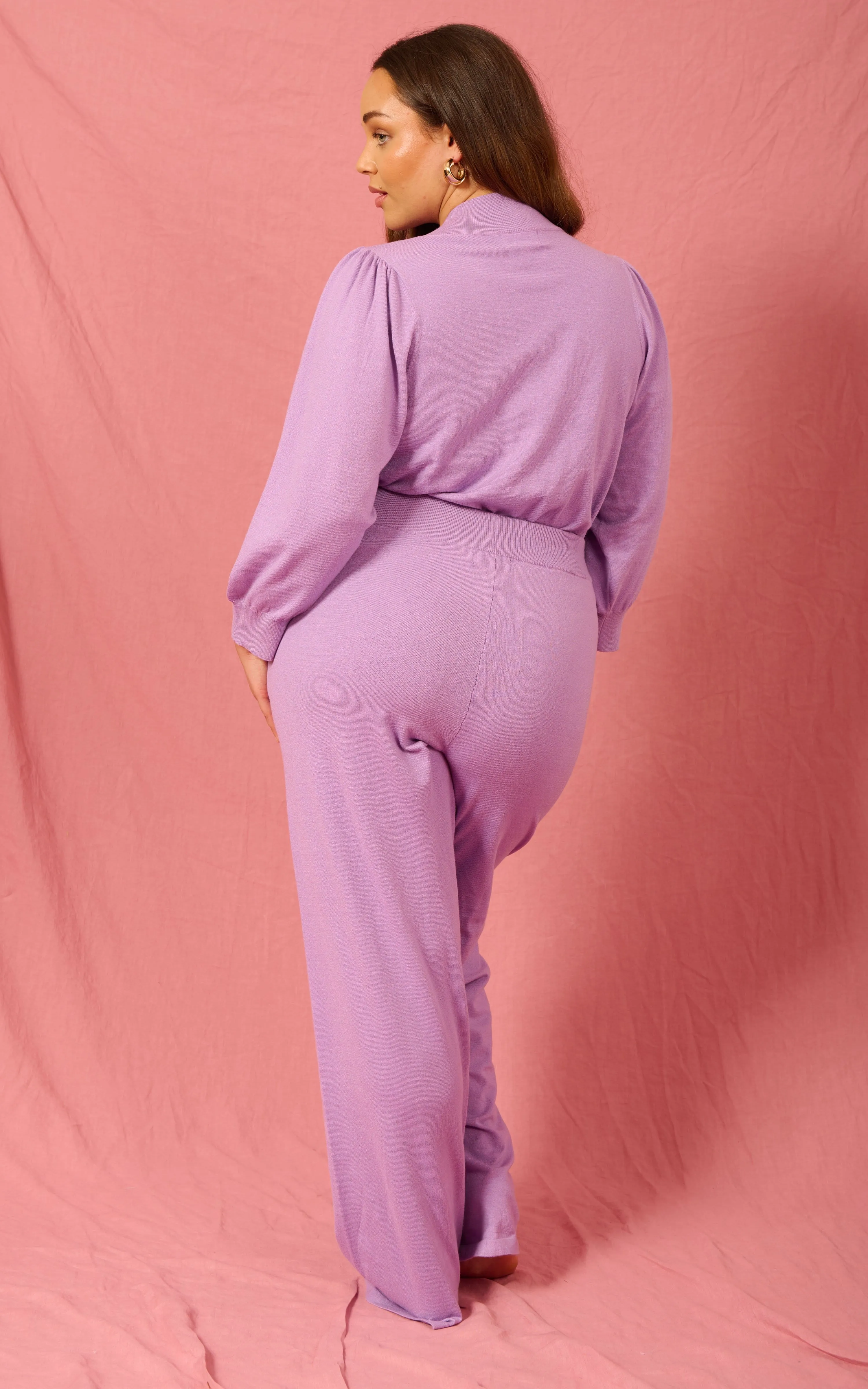 Oslo Knitted Trouser in Pastel Purple