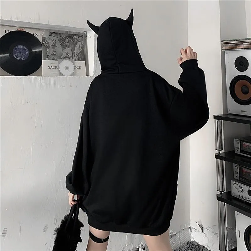 Oversized Black Zip Up Hoodie