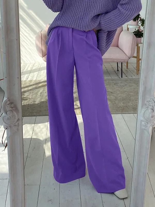 Pants Straight High Waist Floor Dragging Casual Wide Leg Pants for Women