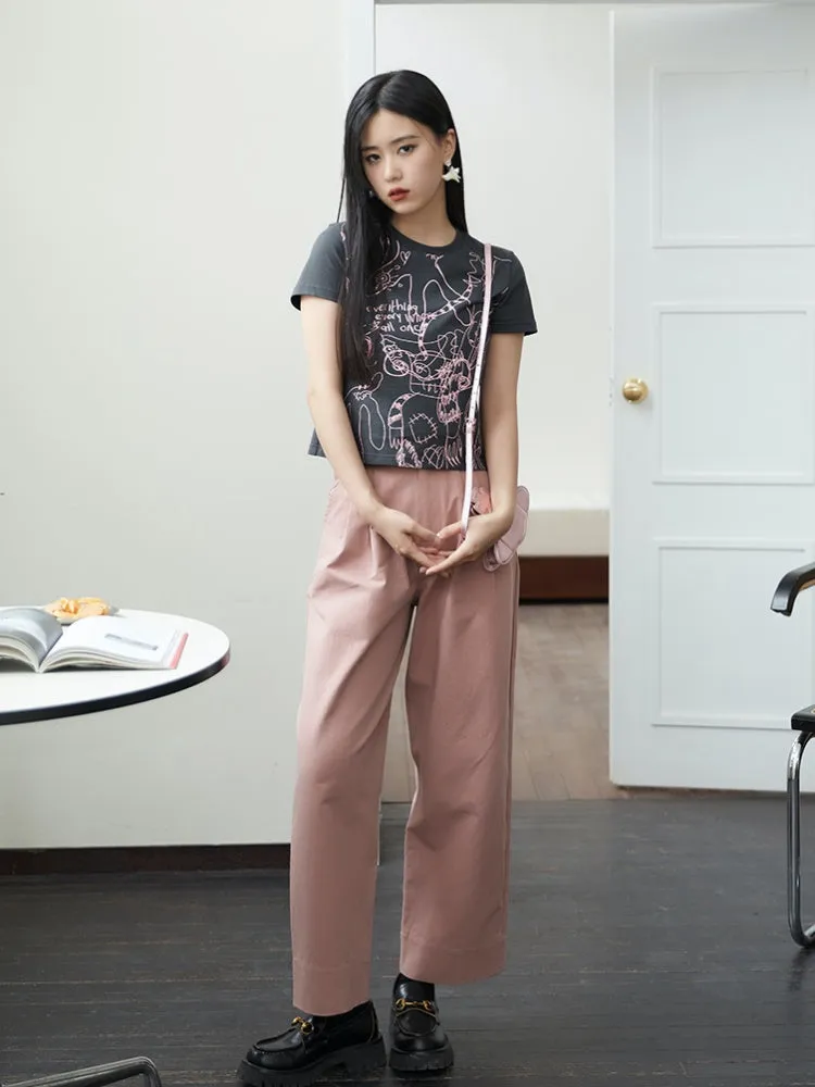 Powder Color Loose Casual Pants【s0000001732】