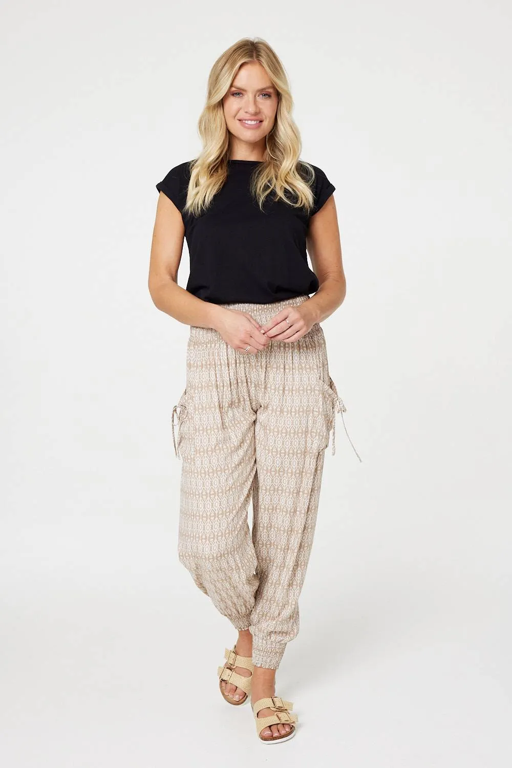 Printed Elasticated Harem Pants