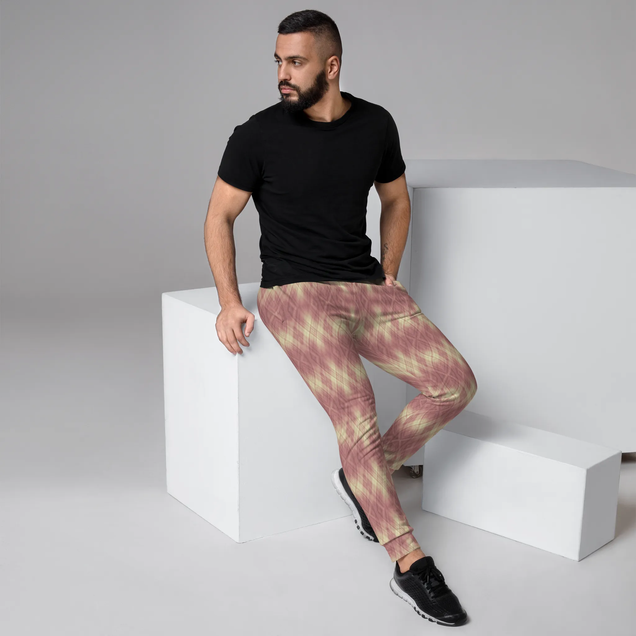 Recursia Argyle Rewired II Men's Joggers In Pink